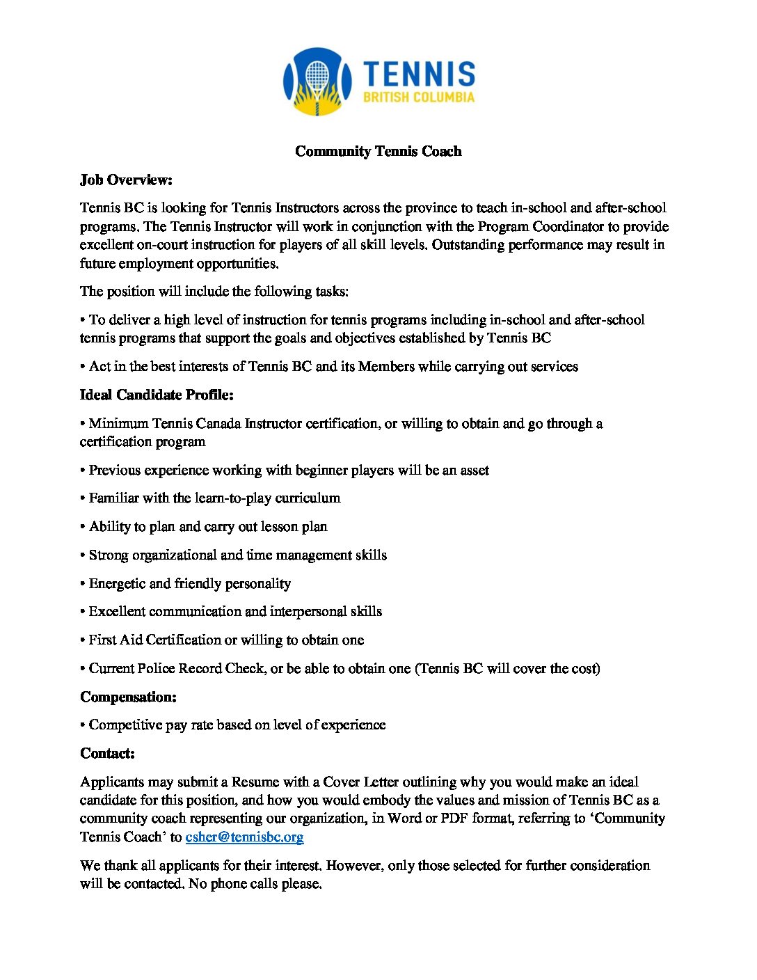 Arriba 77+ imagen tennis coach resume Abzlocal.mx